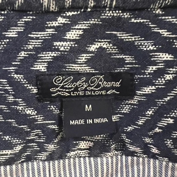 Lucky Brand Women’s 3/4 Sleeve Navy Patterned Blazer - Size M - Picture 3 of 7